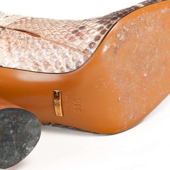 Gucci SS/15 Runway Biscotto & Taffy Python Buckled Knee-High Boots - Picture 7 of 15